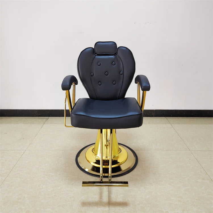 Kisen Hairdressing Salon Chair Hair Barbershop Special Luxury Men's Barber Chair Can Lift and Rotate Retro Oil Head Chairs