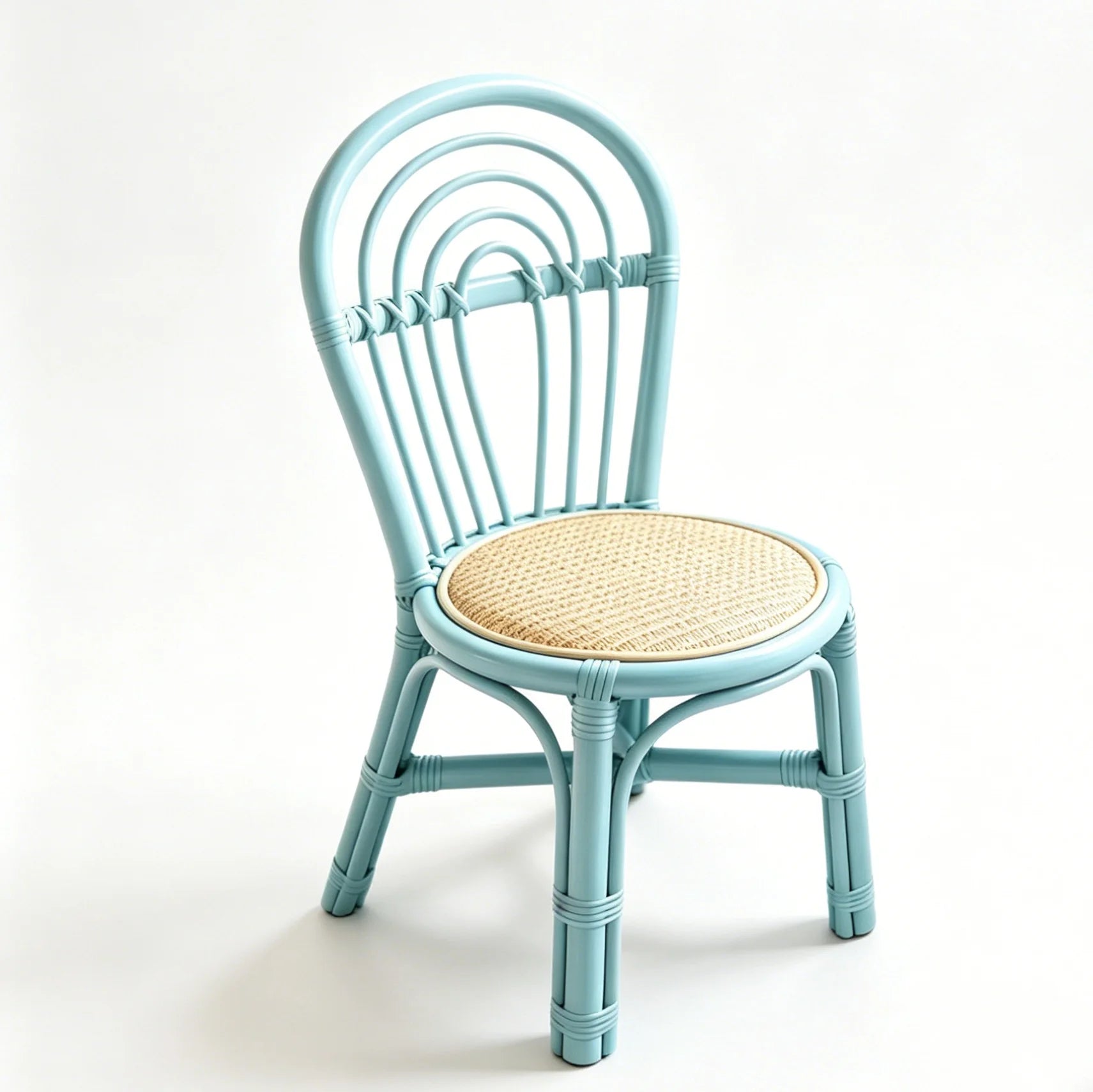 Stackable Children Cute Natural Rattan Kids Rattan Wood Kids Chair Party Children's Parties Outdoor Bedroom Living Room