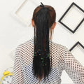 Wholesale 18" Fashion Braided Ponytail Synthetic High Temperature Fiber Heat Resistant Kinky Straight Elastic Band Black Women