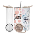 Outdoor Travel 20oz 30oz Stainless Steel Sublimation Blanks Screw Cup Threaded Water Bottle With Gray Portable Handle Lid