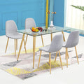 Modern Gold Stainless Steel Legs Convertible Glass Top Dining Chair with Customizable Shape for Home Furniture Entry Use