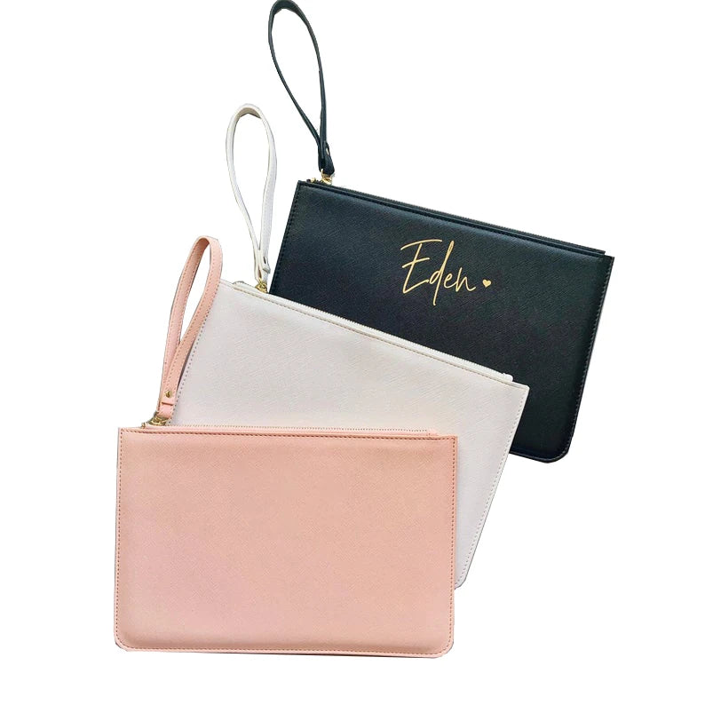 Large Size Custom Print Fashion Saffiano PU Leather Makeup Bag