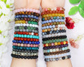2022 New Design Crystal Quartz Stone Jade Bracelet Bangle Simple Color Round Natural Stone African Turquoise Beads Bracelet