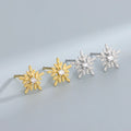 Cute Design S925 Sterling Silver CZ Snowflake Stud Earrings 925 Silver Jewelry for Women RE3206