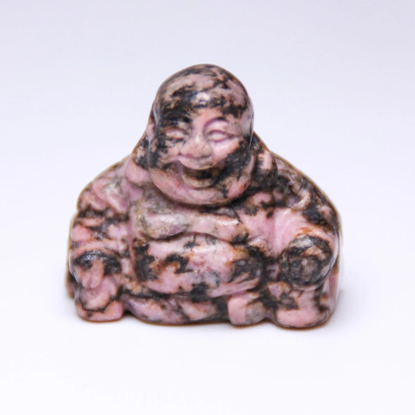 Hongzhuo New Fashion Natural Crystal 7 Chakra Reiki Rhodorite jasper Energy Buddha Carving for Christmas Gifts Crafts