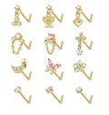 Gab butterfly Surgical Steel Nose Piercing Nose Ring Stainless Steel Nose Studs Hoop for Women Wholesale Body Piercing Jewelry