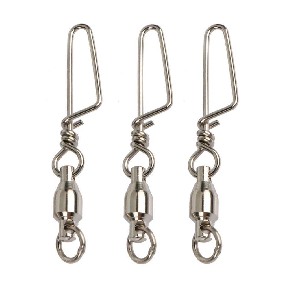 NewBility Stainless Steel Fish Swivels with Ball Bearing and Swivel Snap Hook