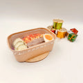 Eco-Friendly Disposable Kraft Paper Salad & Noodle Bowl Recycled Food Packaging with Matt Lamination Includes Lids for Takeaway