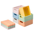 Wholesale Small Size Office Organization Desktop Folding Box Portable Stackable Stationery Storage Plastic Collapsible Box