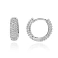 Women's Hip Hop Trendy Iced Out Round Brilliant Cut Diamond Cubic Zirconia CZ Earrings Wholesale Hoop Earrings