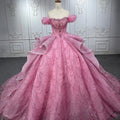 Jancember 6596 Vintage Bling Pink Lace Ball Gown Evening Party Quinceanera Dresses