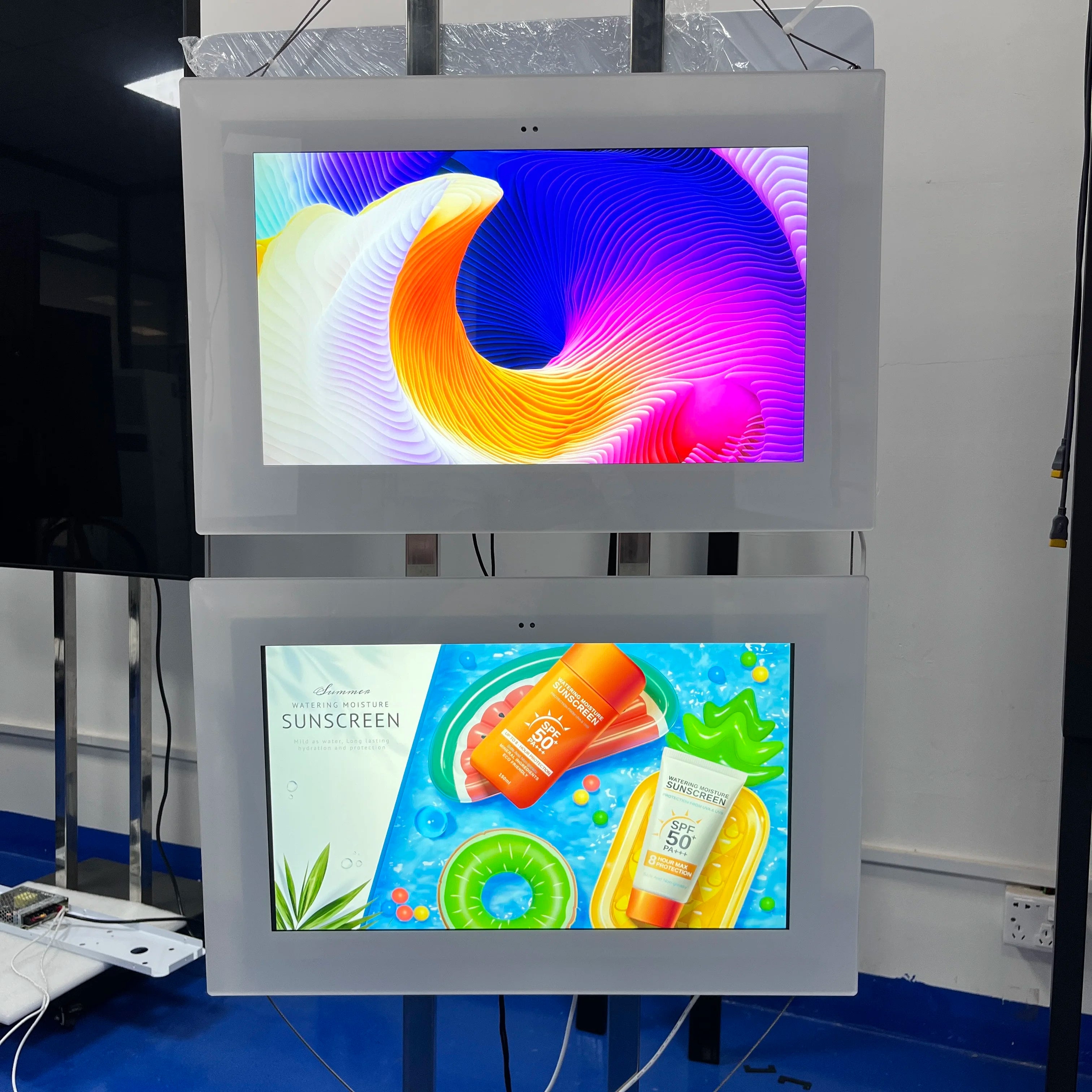 High Brightness 21.5-Inch 1080P LCD Display for Shopping Mall Dual Screen Window Advertising Playback Android Digital Signage