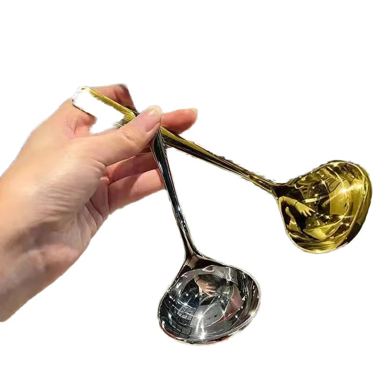 Large Stainless Steel Grand Soup Spoon Long Handle for Household Kitchen Seasoning Porridge Porridge Durable Metal