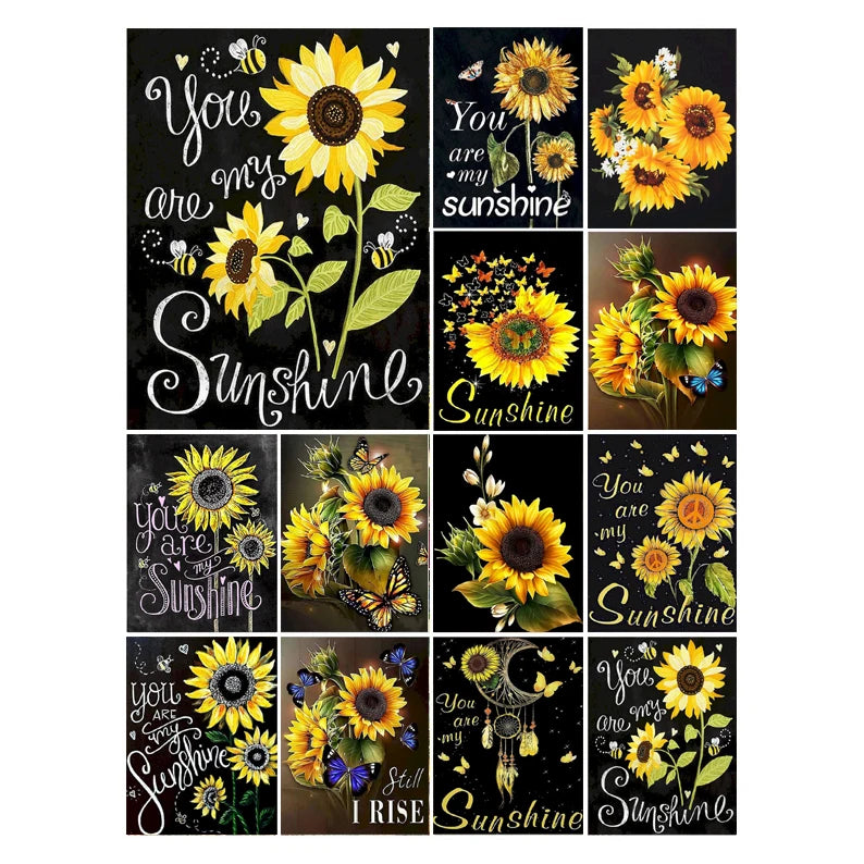 Full Drill 5D Diamond Painting Diamond Kits Wholesale DIY Rhinestone Embroidery Cross Stitch Mosaic for Home Decor Sunflower