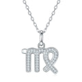 HanYu S925 Silver Necklace With White Gold Plated 12 Constellations Moissanite Virgo Pendant Necklace