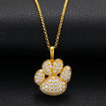Best Selling Iced Out Jewelry Lovely Cat Paw Pendant 14K Gold Plated 925 Sterling Silver VVS D Color Moissanite Pendant Necklace