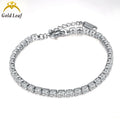Goldleaf Wholesale 925 Silver Moissanite Chain 2mm 3mm 4mm Round Cut GRA Moissanite Hip Hop Tennis Bracelet for Men Women