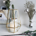 High Quality Handmade Copper+glass Moroccan Geometric Design Candle Jar Lantern for Home Christmas Decor