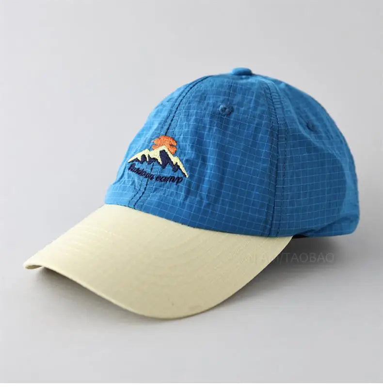 Custom RPET 6 Panel  Nylon Fishing Hunting Ripstop Unstructured Embroidery Camp Cap Camping  Lightweight Sport Hat Baseball