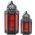 Mexico Iron Lanterns Moroccan Candle Lantern Holder With Colorful Glass in Home Decor