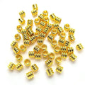 JS1667 Tiny 14k 18K Gold Plated Metal Brass Triple Tube Spacer Beads for Jewelry Making