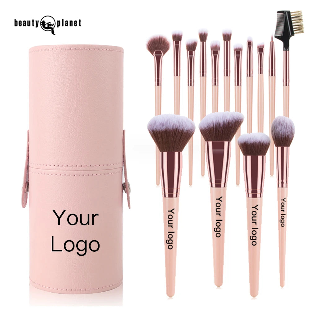 Beauty Planet Wholesale Vegan Makeup Brush Set for Eyeshadow Professional Private Label Black 15pcs Makeup Brush Set With Bucket