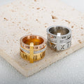 Custom Engraved Logo Customized Waterproof Tarnish Free Personalised 18K Gold Plated Women Fashion Jewelry Stainless Steel Rings
