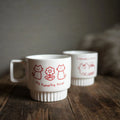 Solhui Ceramic Japanese Korean Kitten Office Coffee Mug Breakfast Cups