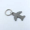 Custom Laser Cut Stainless Steel Airplane Keychain - Personalized Plane Charm Metal Logo Tag Aviation Keyring