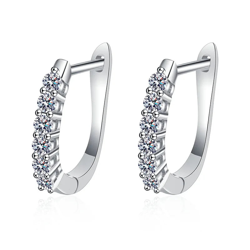 Elegant and Luxurious S925 Silver Rose Gold Plated Moissanite Hoop Earrings for Wedding
