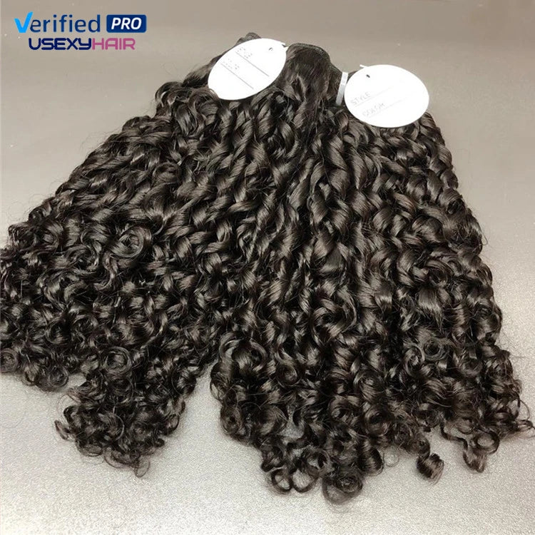 Bouncy Afro Pixie Curly Human Hair Bundles Remy Cuticle Aligned Hair 100% Unprocessed Virgin Indian Human Hair Weave Extension