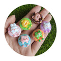 Cute Mini Cartoon Swimming Ring Animal Resin Flatback Cabochon Ornament Jewelry Making for Doll House DIY Accessories