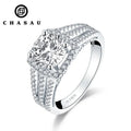 Hot Selling 2ct Solitaire Fou'r-claw Wedding Band Bridal Sets 925 Sterling Silver Round Cubic Zirconia for Women Stacking Rings