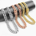 Fashion 18K Gold Plated Cuban Chain Necklace 12mm Iced Out Chains Hip Hop Men's Statement Chunky Cuban Link Jewelry
