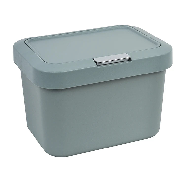 Colorful Small Trash Can With Lid Under Sink For Kitchen Bathroom Counter Top Compost Plastic Wall Mounted Folding 5L Waste Bin