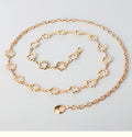 Ladies Waist Chain Gold-Plated Hollow Flower Design Fashion Metal Belt Accessory