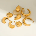 MICCI 18K Gold Plated Anti Tarnish Stainless Steel Hypoallergenic Jewelry Set Big Earrings Women