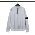 Autumn Winter New Solid Color Men's Half Zipper Armband Sweatshirt Cotton Hoodie Casual Stand Collar Long Sleeve Hoodie for Men