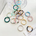 Vintage Simple Mix Acetate Open Ring Sweet Girl Pink Transparent Marble Tortoiseshell Leopard Print Niche Resin Jewelry Rings