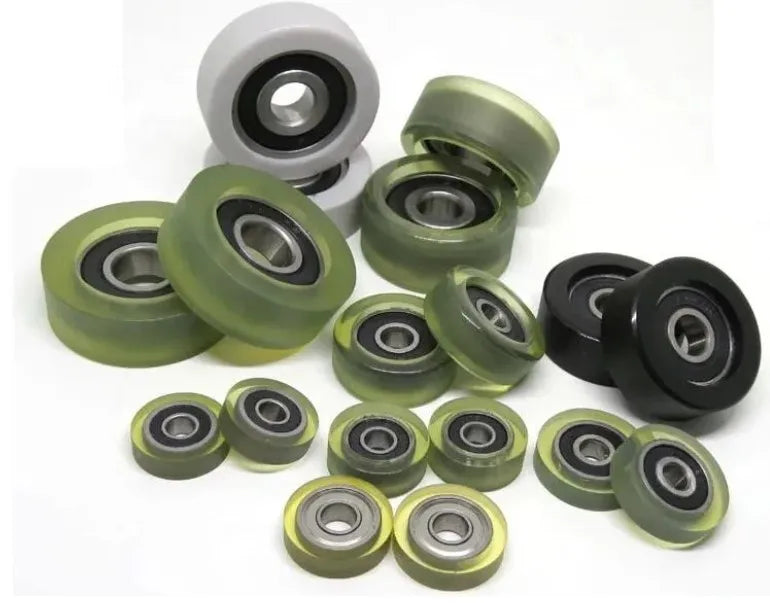 PU68822-7 8x22x7mm No Noise Polyurethane Pulley Rollers Wheel POM Nylon PU Plastic Rubber Covered Coated PU Bearing