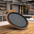 Versatile Cast Iron Roasting Grill Pan for Kitchen Outdoor Home Restaurant Camping Flat Oven Compatible Enamel Coating