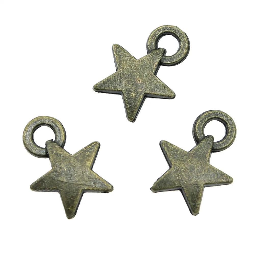 AA016471 9mm Alloy Star Charms for Jewelry Making