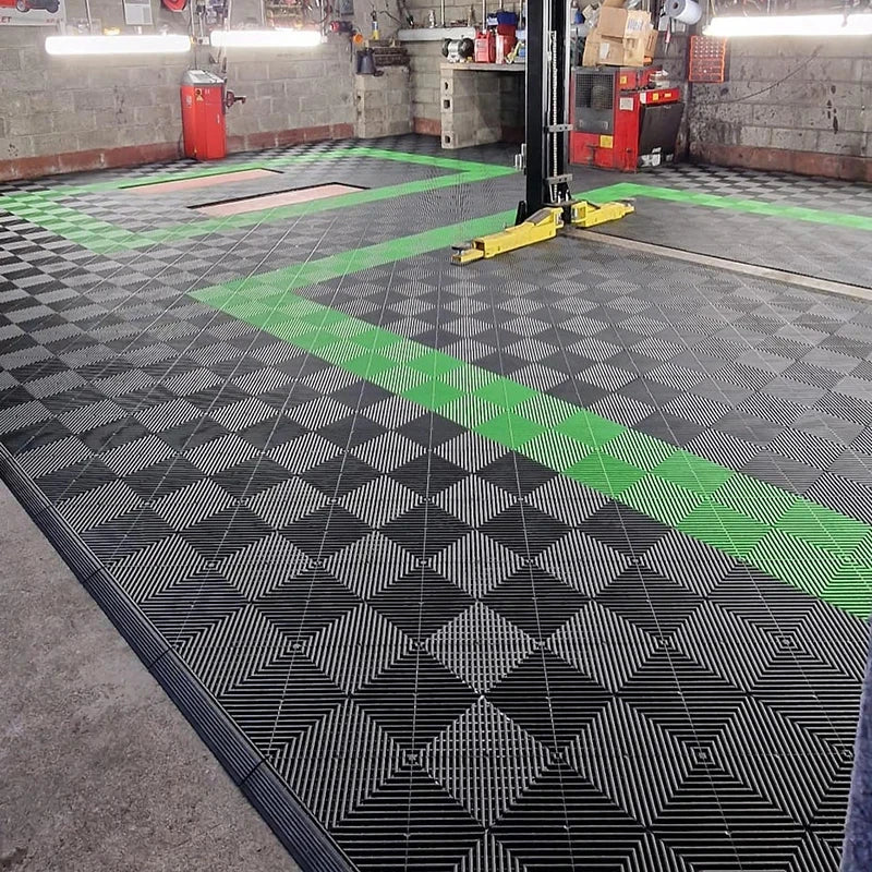 Hot Sell 400*400*18mm Durable Parking Hot Sell Pp Garage Interlocking Plastic Floor Tiles Car Wash Shop Interlocking Floor Tiles