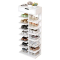 Modern Wooden Shoe Rack Multi-layer Simple Cheap Shoe Storage Cabinet for Home Double-sided Shoes Shelf with Drawer on Top