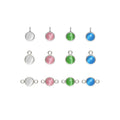 Hot Sales 925 Sterling Silver 4mm Cat's Eye Stone Fine Jewelry Pendants & Charms Connectors for Jewelry Making