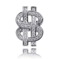 Hiphop 18K Gold Plated Cz Diamond Crystal Dollar Sign Rings Iced Out Ring Mens Dollar Money Finger Ring