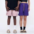 2024 Men's New Quick Dry Breathable Pleated Cargo Shorts With Thin Pocket Loose Five-Quarter Pants Mid Waist Drawstring Closure