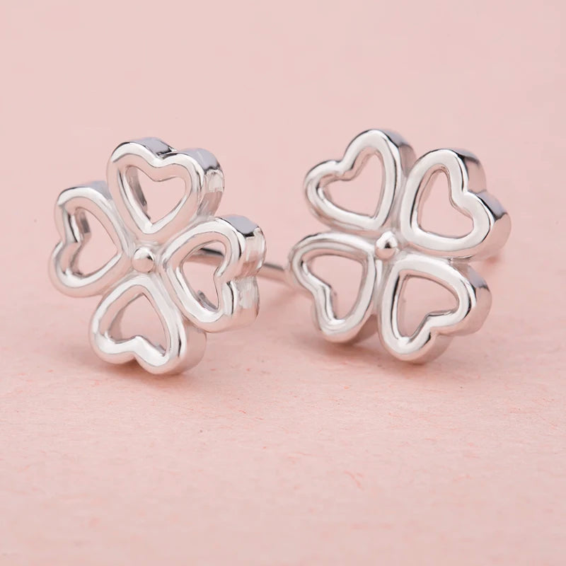 Fashion Korean Cheap Earing Silver 925 Earing Set Four Leaf Clover Earrings