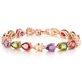 Hot Sale Classic Popular Water Drop Bracelet Colorful Seven Color Zircon Bracelet Women's Bridal Wedding Jewelry
