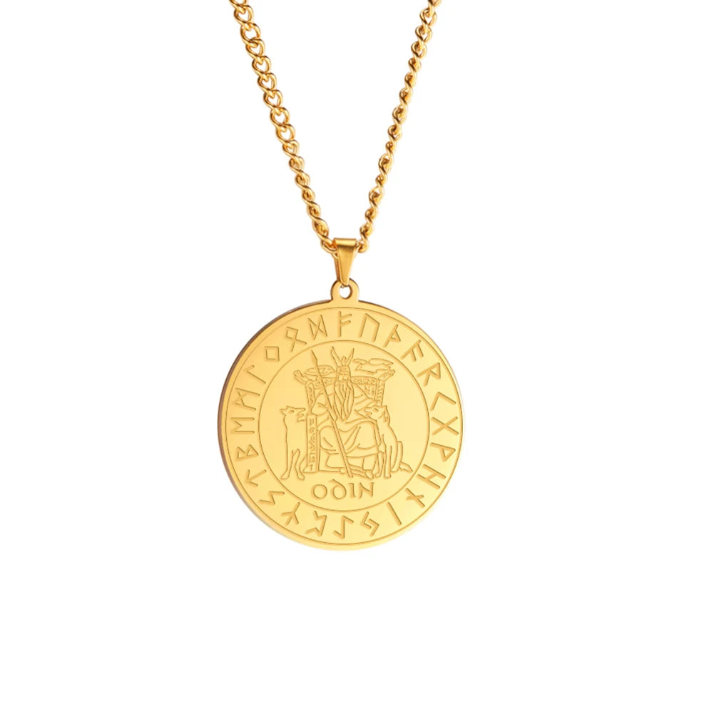 Norse Viking Necklace Valknut Odin's Warrior Amulet Pendant Stainless Steel Nordic Viking Talisman Pendant Necklaces